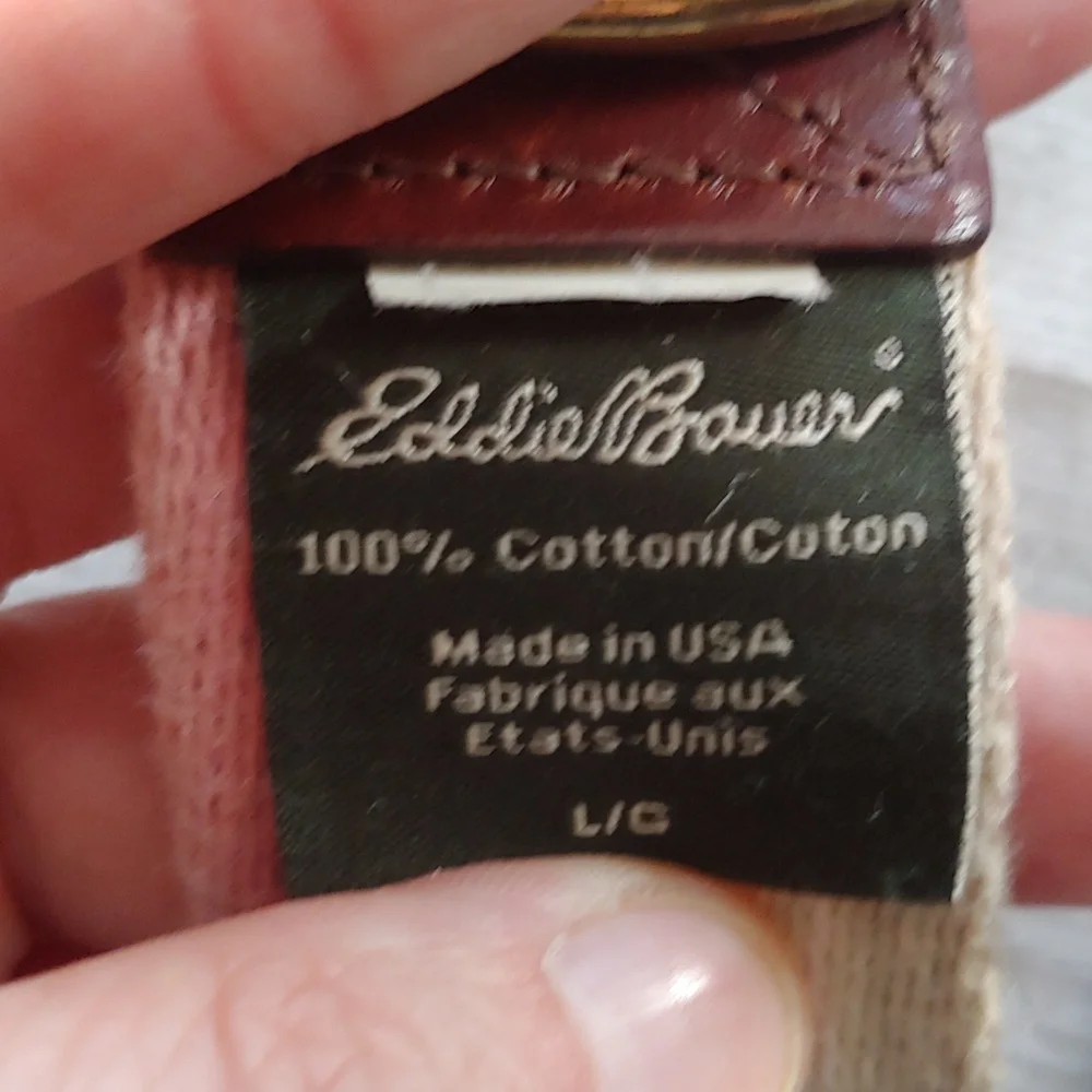 Eddie Bauer Cotton Canvas Belt Leather Trim‎